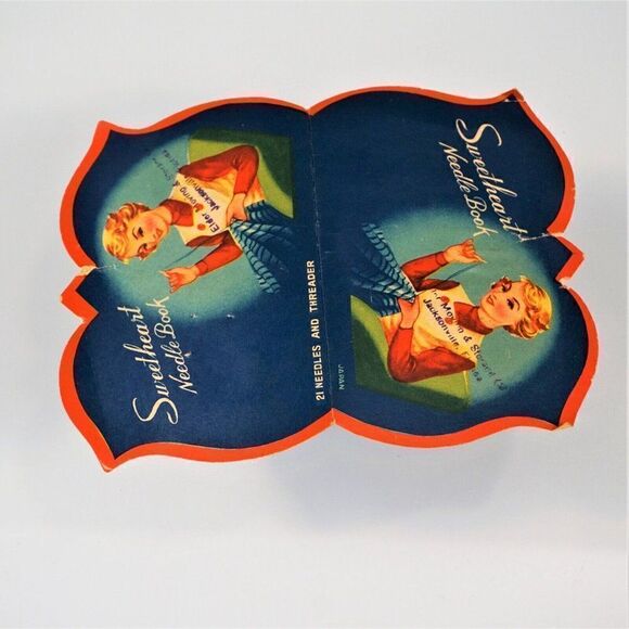 Vintage Sweetheart Needle Book Nickel Plated Rust Proof Threader Made In Japan - Picture 6 of 6